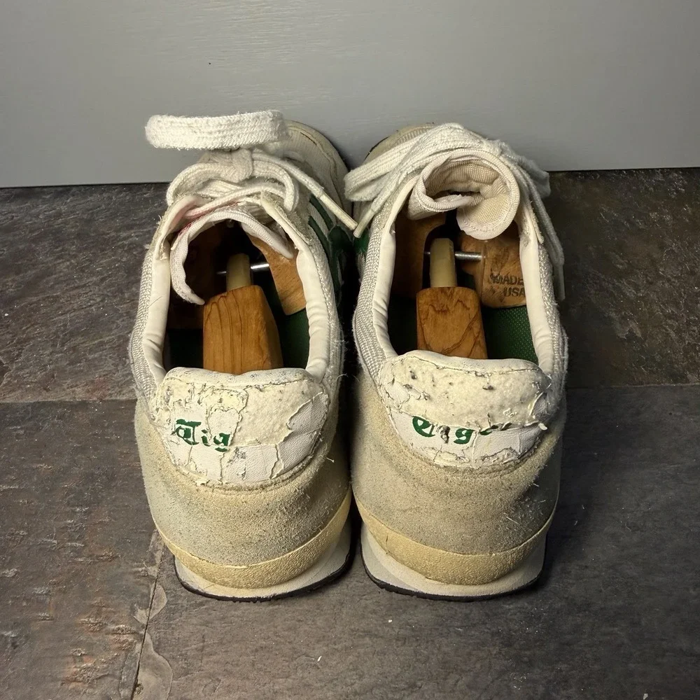 VTG ASICS Onitsuka Tiger Shoes Men's SZ 10 Green White Casual Sneakers RETRO